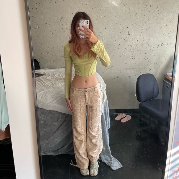 Urban outfitters mesh corset too long sleeve xs - Picture 2 of 4